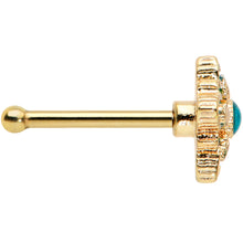 Load image into Gallery viewer, 20G 1/4 Blue Gem Gold Tone Snowflake Nose Bone
