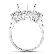 Load image into Gallery viewer, 0.89 Carat Genuine White Diamond 14K White Gold Semi Mount Ring - holds 11x9mm Pear Gemstone