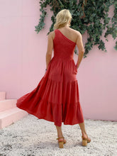 Load image into Gallery viewer, Smocked Single Shoulder Sleeveless Dress Stylish & Comfortable Summer Long Dress Lightweight Dress