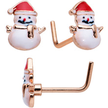 Load image into Gallery viewer, 20G 1/4 5/16 Red Gem Rosy Tone Christmas Nose Bone Hoop Set of 4