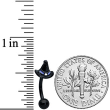 Load image into Gallery viewer, 16G 5/16 Pink Gem Black Spider Witch Curved Eyebrow Ring Set of 3