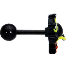 Load image into Gallery viewer, 16G 1/4 Black Spiky Eyeball Halloween Cartilage Tragus Earring