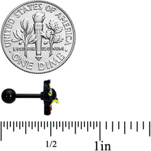 Load image into Gallery viewer, 16G 1/4 Black Spiky Eyeball Halloween Cartilage Tragus Earring