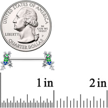 Load image into Gallery viewer, 14G 9/16 Clear Gem Polka Dot Frog Barbell Nipple Ring Set