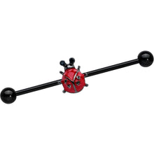 Load image into Gallery viewer, 14G Black Classic Ladybug Industrial Barbell 38mm