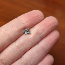 Load image into Gallery viewer, 16G 5/16 White Synthetic Opal Insect Labret Monroe Tragus