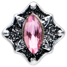 Load image into Gallery viewer, 20G 1/4 Pink Gem Rhombus Retro Nose Bone