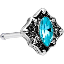Load image into Gallery viewer, 20G 1/4 Blue Gem Rhombus Retro Nose Bone