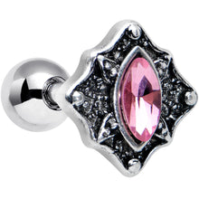Load image into Gallery viewer, 16G 1/4 Pink Gem Rhombus Retro Cartilage Tragus Earring