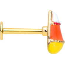 Load image into Gallery viewer, 16G 5/16 Gold Tone Candy Corn Halloween Labret Monroe Tragus