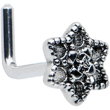Load image into Gallery viewer, 20G 1/4 Hexagram Center Flower L Shape Nose Ring