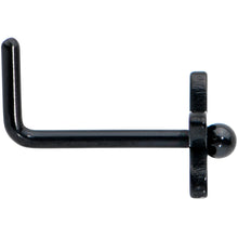 Load image into Gallery viewer, 20G 1/4 Black Loop Petal Flower L Shape Nose Ring
