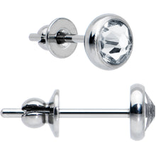Load image into Gallery viewer, 4mm Clear Crystal Implant Grade Titanium Stud Earrings