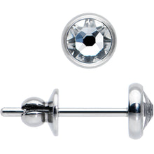 Load image into Gallery viewer, 4mm Clear Crystal Implant Grade Titanium Stud Earrings