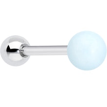 Load image into Gallery viewer, Light Blue Synthetic Aquamarine Barbell Tongue Ring
