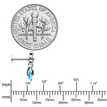 Load image into Gallery viewer, 16G 1/4 Clear Blue Gem Scrolling Elegance Dangle Labret Tragus