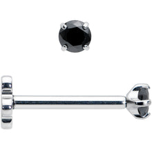 Load image into Gallery viewer, 18G 5/16 Black CZ G23 Titanium Threadless Flower Labret Tragus