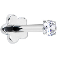 Load image into Gallery viewer, 18G 5/16 Clear CZ G23 Titanium Threadless Flower Labret Tragus