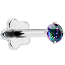 Load image into Gallery viewer, 18G 5/16 Vitrail CZ G23 Titanium Threadless Flower Labret Tragus