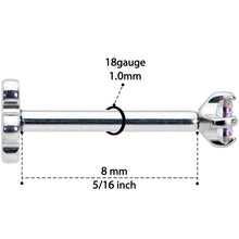 Load image into Gallery viewer, 18G 5/16 Vitrail CZ G23 Titanium Threadless Flower Labret Tragus