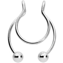 Load image into Gallery viewer, Horseshoe Ball Fake Septum Ring Nipple and Clip on Earring