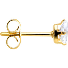 Load image into Gallery viewer, CZ Teardrop Clear Gold Tone Stainless Steel Stud Earrings 3mm to 7mm