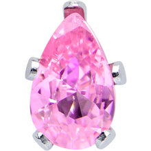 Load image into Gallery viewer, CZ Teardrop Pink Stainless Steel Stud Earrings 3mm to 7mm