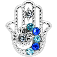 Load image into Gallery viewer, 16G 5/16 Clear Blue Gem Texture Hamsa Labret Monroe Tragus