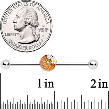 Load image into Gallery viewer, 14G Sweet Orange Fruit Flower Industrial Barbell 38mm