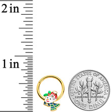 Load image into Gallery viewer, 16G 3/8 Clear Gem Gold Tone Happy Snowman Hinged Segment Ring