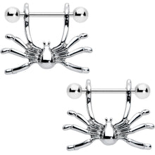 Load image into Gallery viewer, 14G 7/16 Crawly Spider Halloween Nipple Shield Set