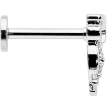 Load image into Gallery viewer, 16G 5/16 Clear CZ Gem Owl Internal Thread Labret Monroe Tragus