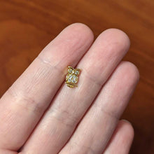 Load image into Gallery viewer, 16G 5/16 Clear CZ Gem Gold Hue Owl Internal Thread Labret Tragus