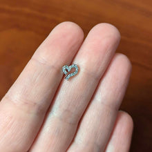 Load image into Gallery viewer, 16G 5/16 Clear CZ Gem Half Heart Internal Thread Labret Tragus