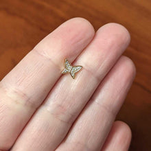 Load image into Gallery viewer, 16G 5/16 CZ Gem Rosy Hue Butterfly Internal Thread Labret Tragus