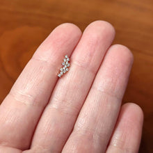 Load image into Gallery viewer, 16G 5/16 CZ Gem Rose Hue Texture Arc Internal Thread Labret Tragus