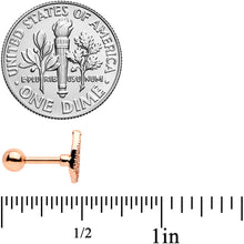 Load image into Gallery viewer, 16G 1/4 Rose Gold Tone Textured Butterfly Cartilage Tragus Earring