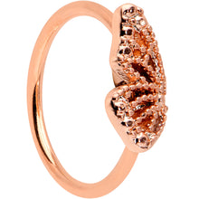 Load image into Gallery viewer, 20G 5/16 Rose Gold Tone Textured Butterfly Wing Nose Hoop