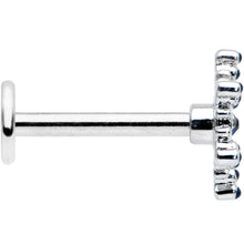 Load image into Gallery viewer, 16G 5/16 Clear Blue Gem Festive Snowflake Labret Monroe Tragus