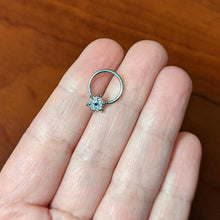 Load image into Gallery viewer, 16G 3/8 Clear Blue Gem Festive Snowflake BCR Captive Ring