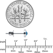 Load image into Gallery viewer, 4mm Blue Crystal Implant Grade Titanium Stud Earrings
