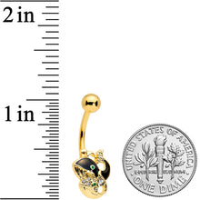Load image into Gallery viewer, Clear Gem Gold Tone Mom Baby Whale Belly Ring