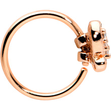 Load image into Gallery viewer, 20G 5/16 Clear Gem Rose Gold Tone Airy Butterfly Nose Hoop