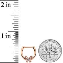 Load image into Gallery viewer, 16G 5/16 Clear Gem Rose Gold Tone Beauty Butterfly Cartilage Clicker