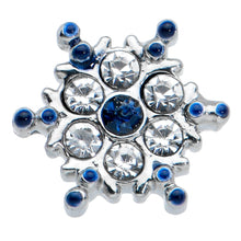 Load image into Gallery viewer, 20G 1/4 Clear Blue Gem Festive Snowflake L Shape Nose Ring