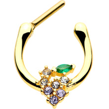 Load image into Gallery viewer, 16G 5/16 Clear CZ Gem Gold Tone Bunch Grapes Cartilage Clicker