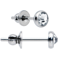 Load image into Gallery viewer, 3mm Clear Crystal Implant Grade Titanium Stud Earrings