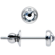 Load image into Gallery viewer, 3mm Clear Crystal Implant Grade Titanium Stud Earrings