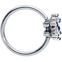 Load image into Gallery viewer, 20G 5/16 Clear Blue Gem Festive Snowflake Nose Hoop