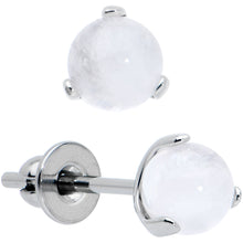 Load image into Gallery viewer, 4mm Light Rose Quartz Stone Implant Grade Titanium Stud Earrings